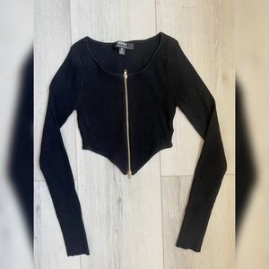 Black double zip up top